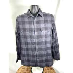 Treasure & Bond Gray Plaid Flannel Shirt Men’s M